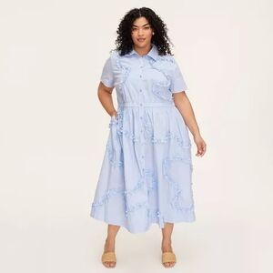 Ribbon Short Sleeve Midi Shirtdress - kate spade new york x Target Blue/White
